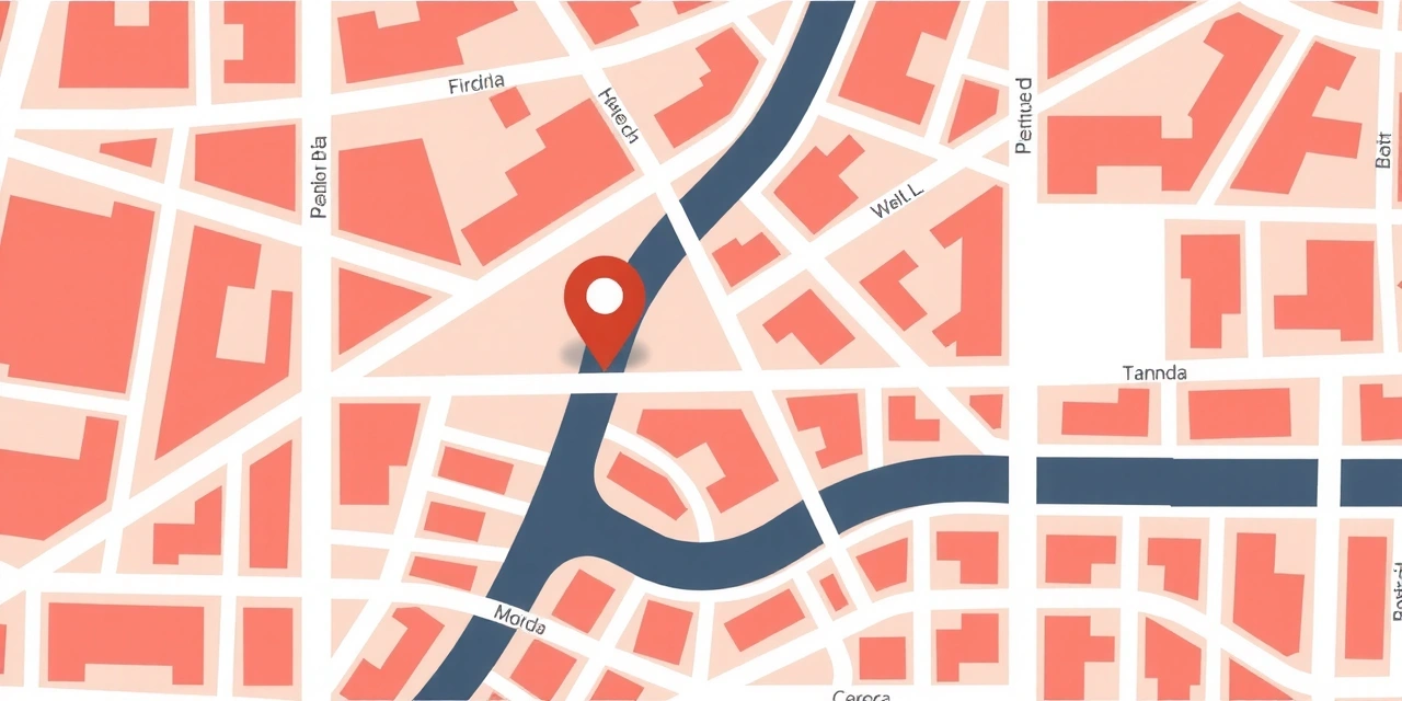 Stylisierte Karte mit Standortmarkierung