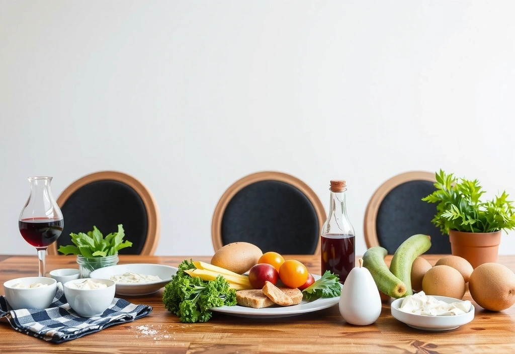 Vielfältige gesunde Mahlzeiten auf einem Tisch