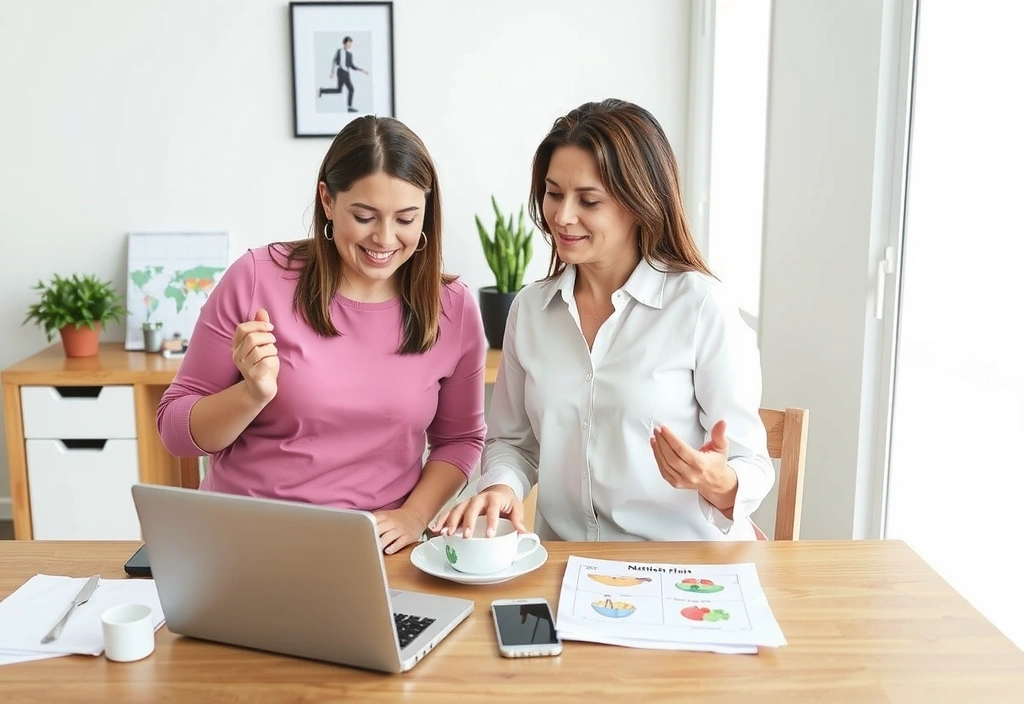 Professionelle Ernährungsberaterin, die eine Klientin berät