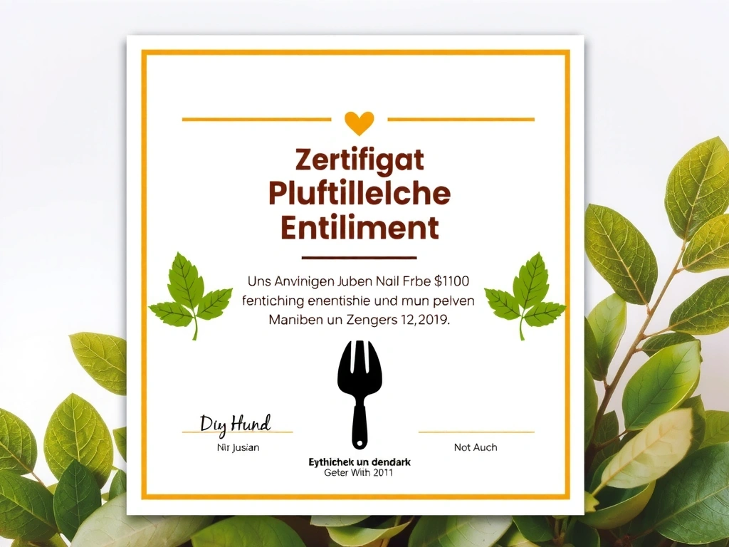 Zertifikat für pflanzliche Ernährung